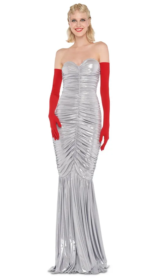 Norma Kamali Dresses SLINKY FISHTAIL GOWN Silver 8211 Clothing