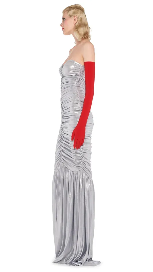 Norma Kamali Dresses SLINKY FISHTAIL GOWN Silver 8211 Clothing
