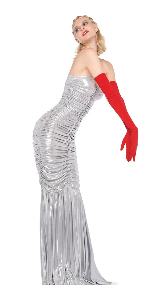 Norma Kamali Dresses SLINKY FISHTAIL GOWN Silver 8211 Clothing