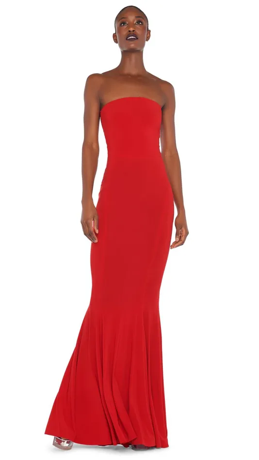 Norma Kamali Dresses STRAPLESS FISHTAIL GOWN Tiger Red 8211 Clothing