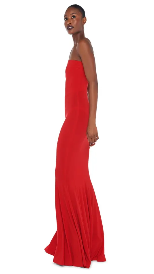 Norma Kamali Dresses STRAPLESS FISHTAIL GOWN Tiger Red 8211 Clothing