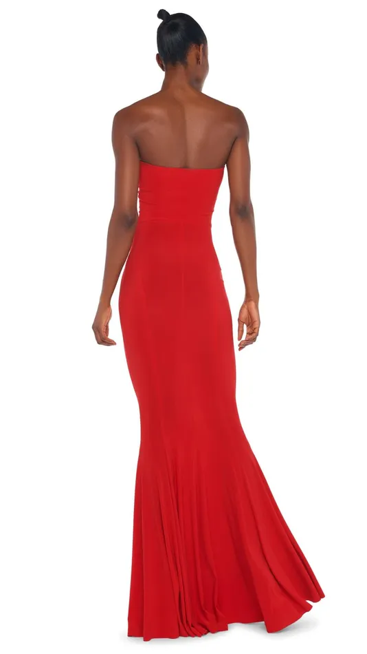 Norma Kamali Dresses STRAPLESS FISHTAIL GOWN Tiger Red 8211 Clothing