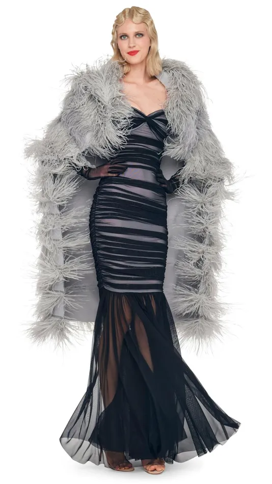 Norma Kamali Dresses WALTER FISHTAIL GOWN Blacksnow White 8211 Clothing