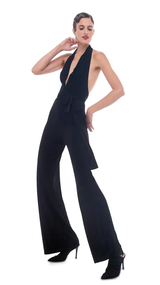Norma Kamali Jumpsuits HALTER WRAP JUMPSUIT Black 8211 Clothing
