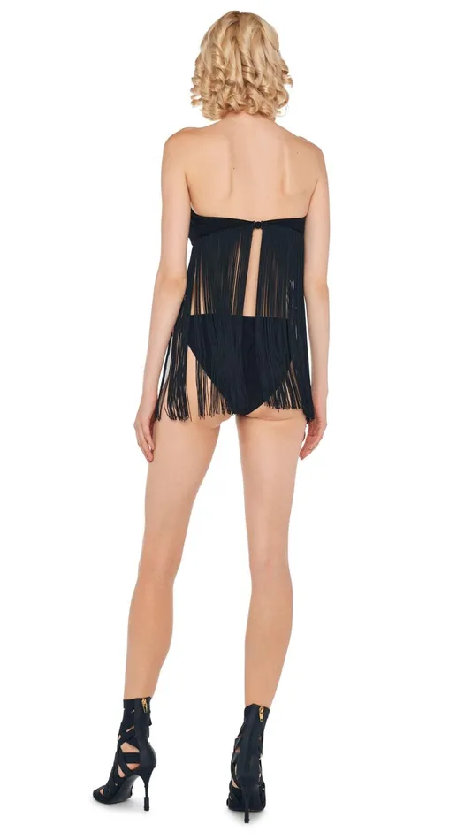 Norma Kamali Swimwear 18034 FRINGE SUNGLASS BRA HIGH LEG ERIC BOTTOM Black 8211 Clothing Norma Kamali Swimwear 18034 FRINGE SUNGLASS BRA HIGH LEG ERIC BOTTOM Black 8211 Clothing