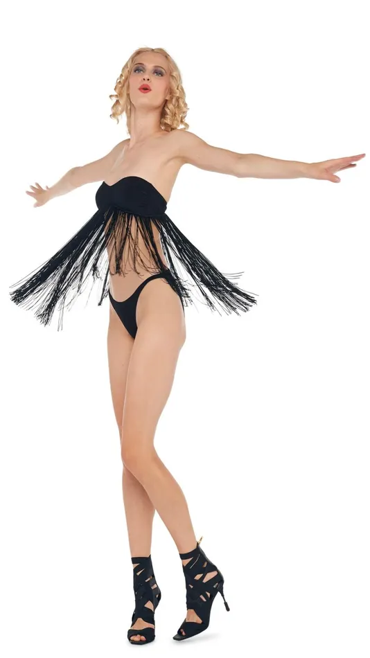 Norma Kamali Swimwear 18034 FRINGE SUNGLASS BRA HIGH LEG ERIC BOTTOM Black 8211 Clothing Norma Kamali Swimwear 18034 FRINGE SUNGLASS BRA HIGH LEG ERIC BOTTOM Black 8211 Clothing