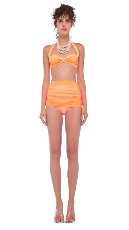 Norma Kamali Swimwear BILL BRA Neon Orange 8211 Clothing