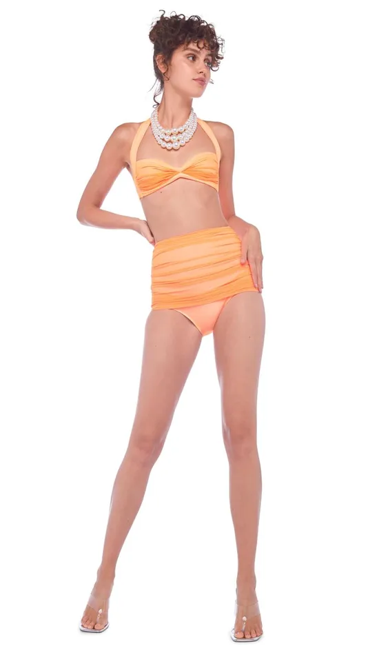 Norma Kamali Swimwear BILL BRA Neon Orange 8211 Clothing