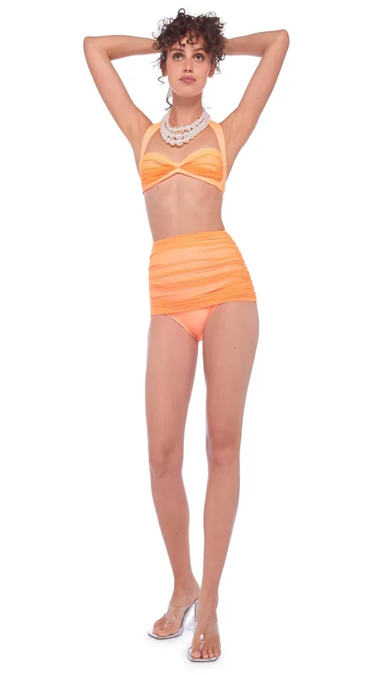 Norma Kamali Swimwear BILL BRA Neon Orange 8211 Clothing
