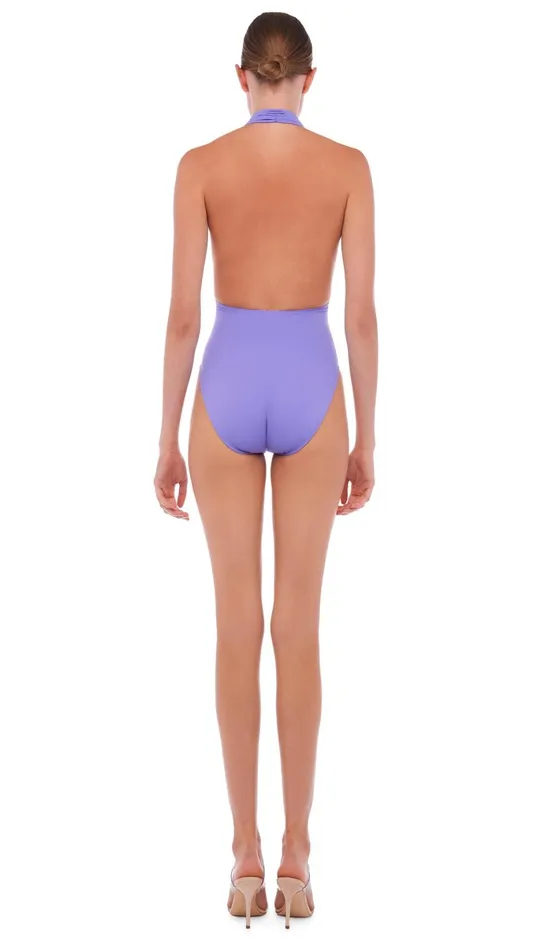 Norma Kamali Swimwear HALTER LOW BACK MIO Lilac 8211 Clothing