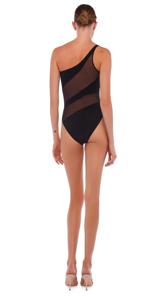 Norma Kamali Swimwear SNAKE MESH MIO Black 8211 Clothing