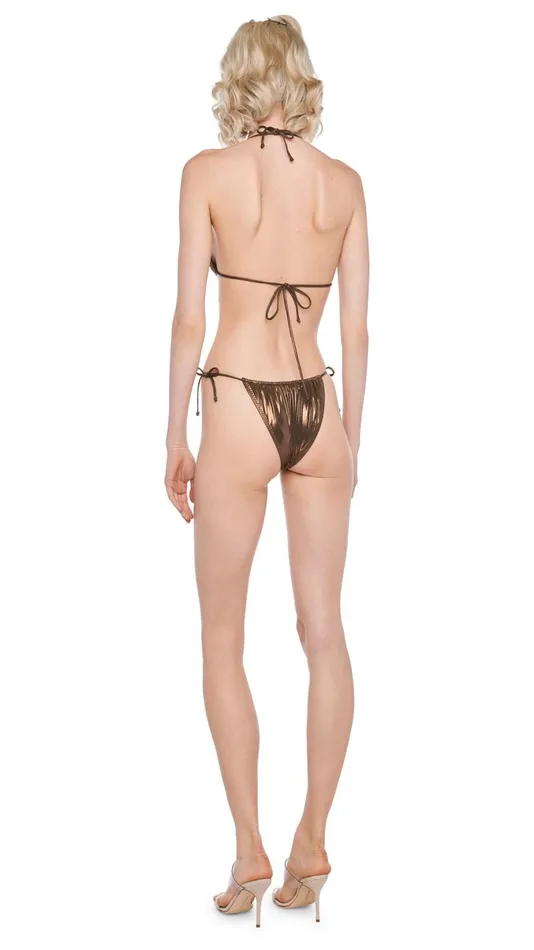 Norma Kamali Swimwear STRING BRA Chocolate 8211 Clothing