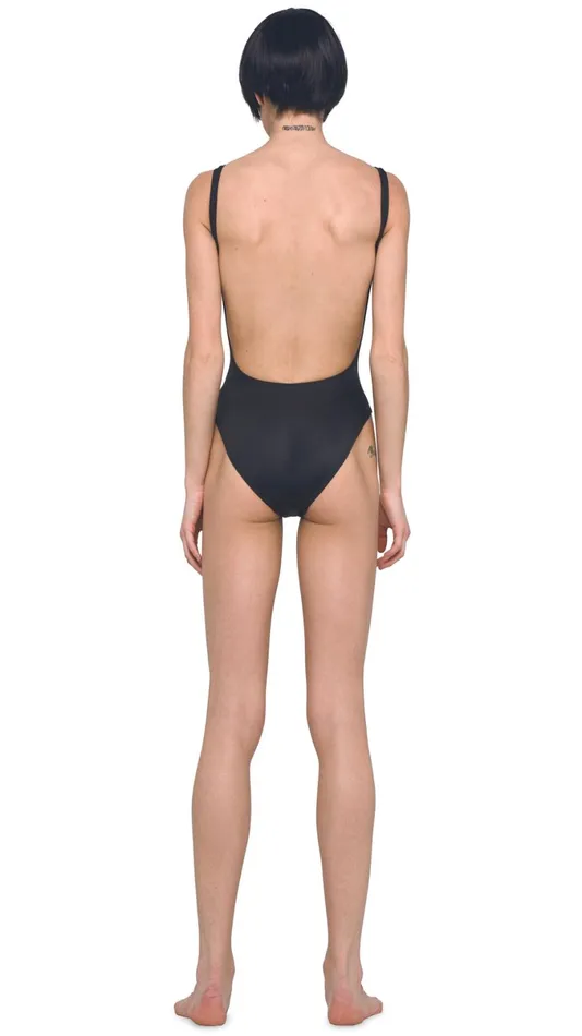 Norma Kamali Swimwear SUPER LOW BACK MIO Black 8211 Clothing