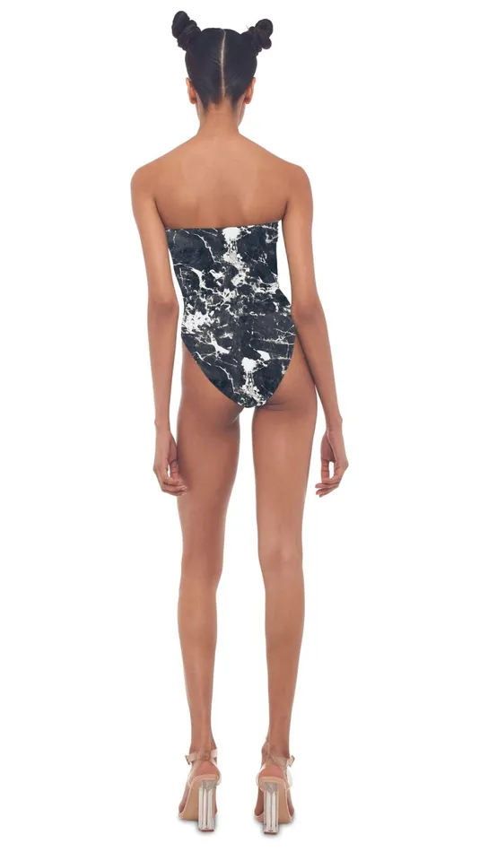 Norma Kamali Tops BISHOP Black Marble 8211 Clothing