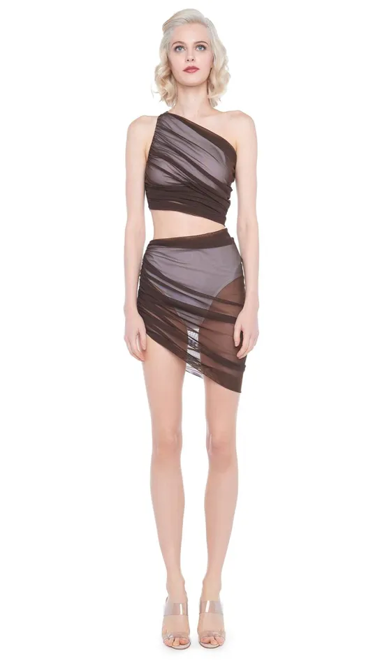 Norma Kamali Tops DIANA BRA Chocolate 8211 Clothing