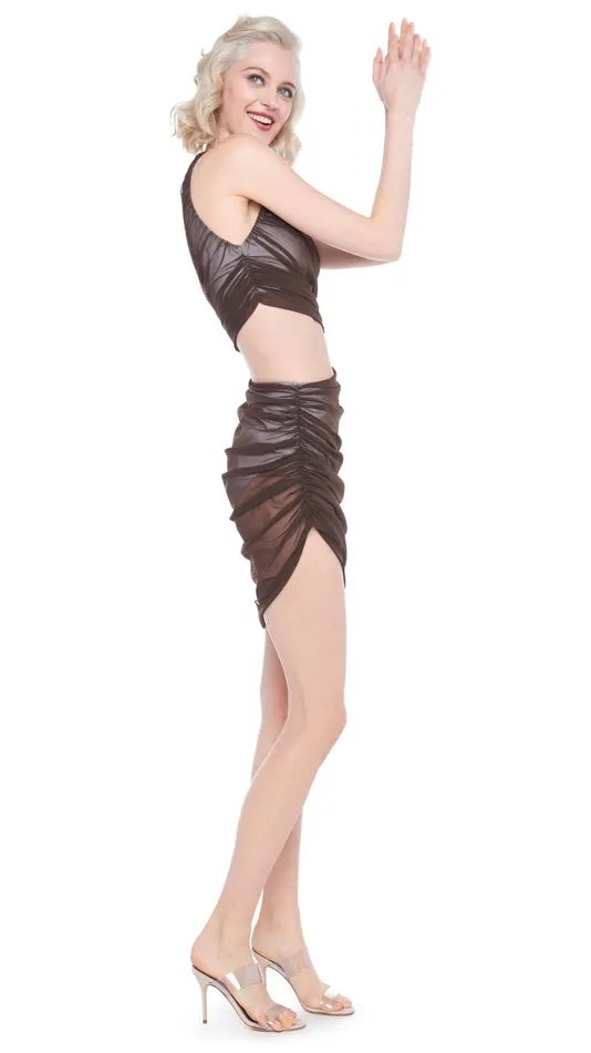 Norma Kamali Tops DIANA BRA Chocolate 8211 Clothing
