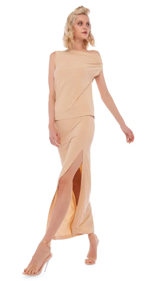 Norma Kamali Tops DROP SHOULDER TOP Con Leche 8211 Clothing