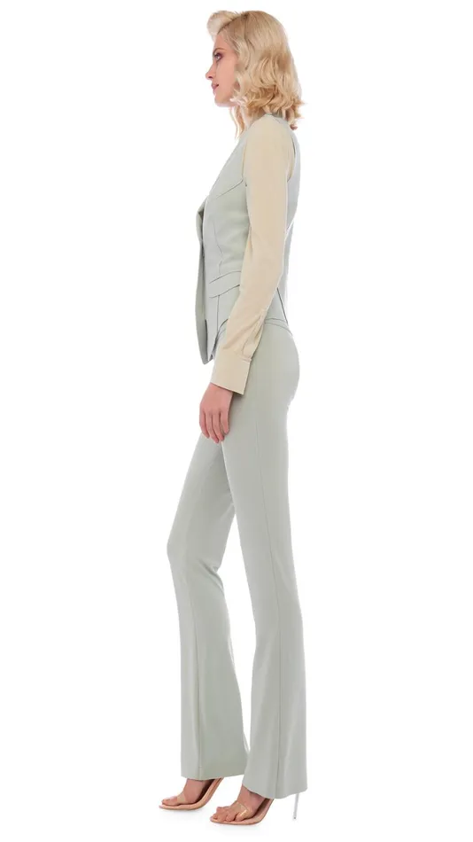 Norma Kamali Tops VEST WITH LAPEL Dried Sage 8211 Clothing