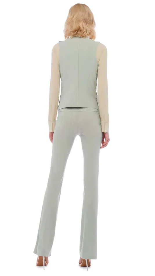 Norma Kamali Tops VEST WITH LAPEL Dried Sage 8211 Clothing