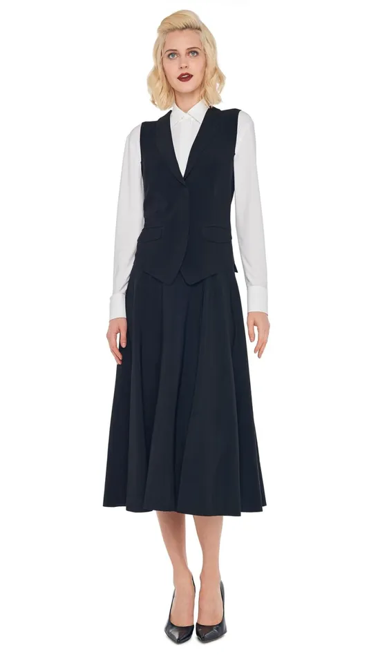 Norma Kamali Wardrobe GRACE SKIRT With VEST WITH LAPEL 8211 Clothing