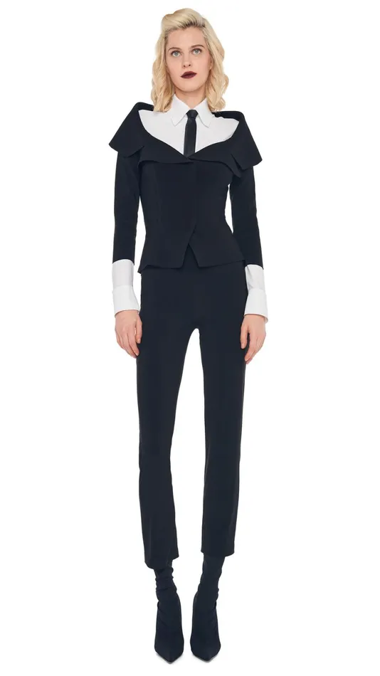 Norma Kamali Wardrobe PENCIL PANT With OFF SHOULDER SINGLE BREASTED JACKET 8211 Clothing Norma Kamali Wardrobe PENCIL PANT With OFF SHOULDER SINGLE BREASTED JACKET 8211 Clothing