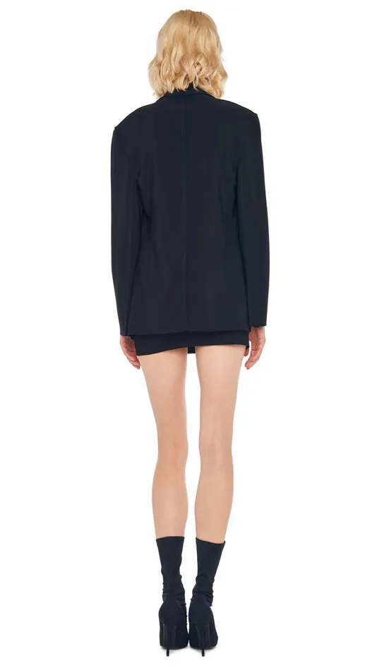 Norma Kamali Wardrobe SLEEVELESS PICKLEBALL MINI DRESS With EASY FIT SINGLE BREASTED JACKET 8211 Clothing Norma Kamali Wardrobe SLEEVELESS PICKLEBALL MINI DRESS With EASY FIT SINGLE BREASTED JACKET 8211 Clothing
