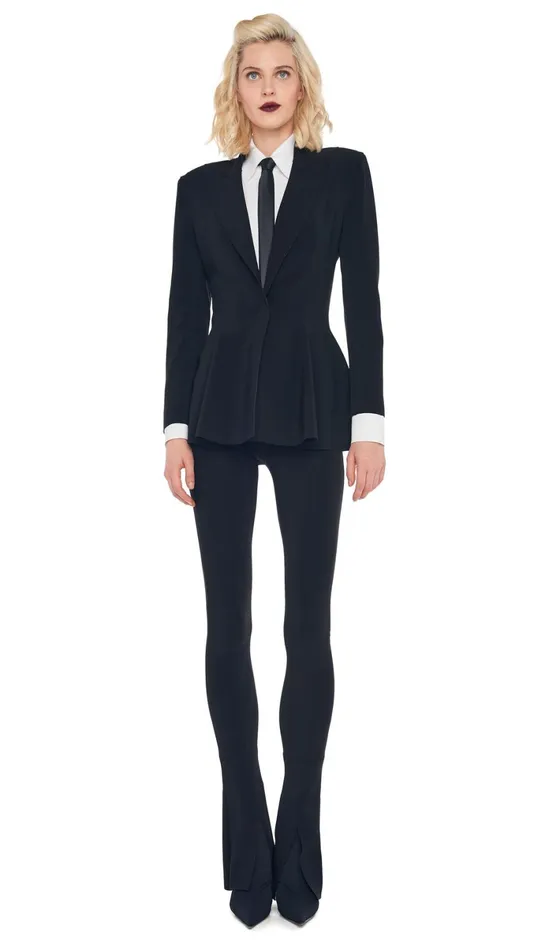 Norma Kamali Wardrobe SPAT LEGGING With SINGLE BREASTED PEPLUM JACKET 8211 Clothing Norma Kamali Wardrobe SPAT LEGGING With SINGLE BREASTED PEPLUM JACKET 8211 Clothing