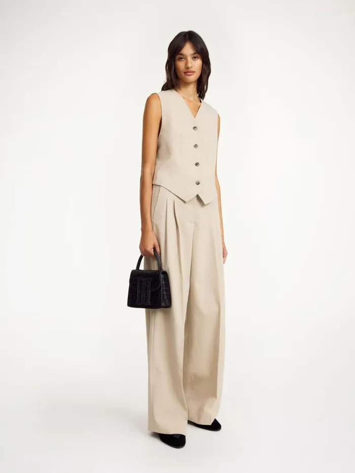 Occa Waistcoat Beige Melange Women By Malene Birger Blazers