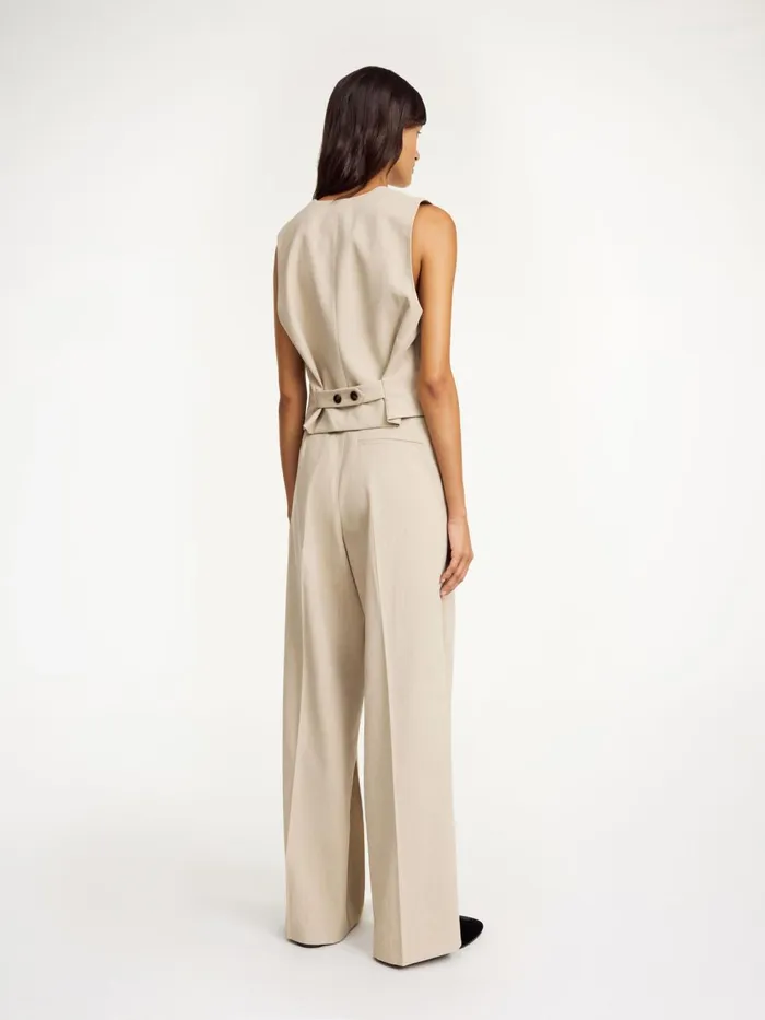 Occa Waistcoat Beige Melange Women By Malene Birger Blazers