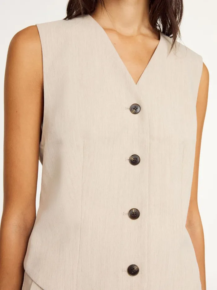 Occa Waistcoat Beige Melange Women By Malene Birger Blazers