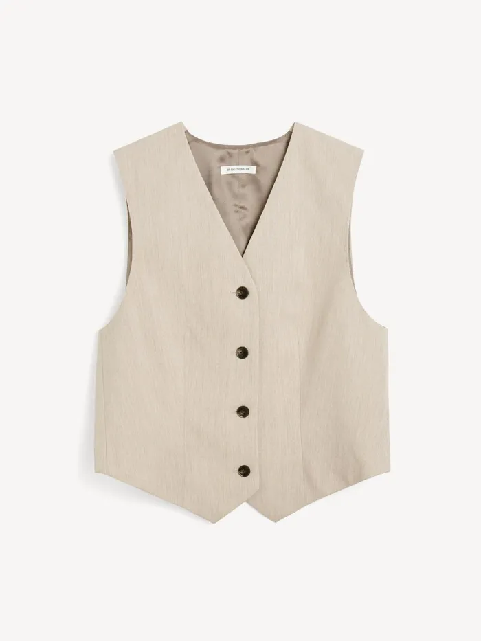 Occa Waistcoat Beige Melange Women By Malene Birger Blazers