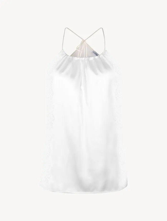 Offwhite Silk Halterneck Camisole With Leavers Lace Trim Sleepwear La Perla Camisoles Offwhite Silk Halterneck Camisole With Leavers Lace Trim Sleepwear La Perla Camisoles