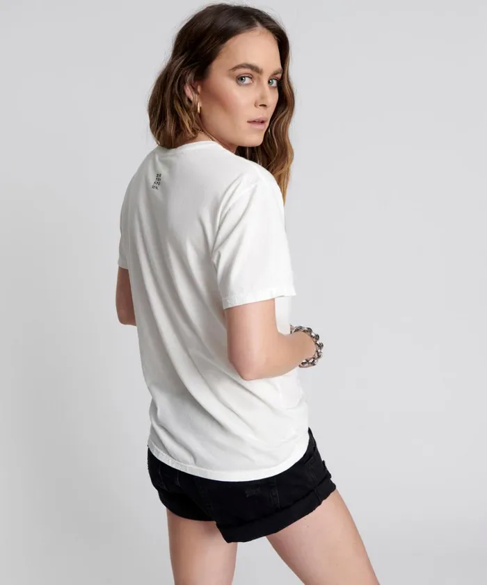 ONE TEASPOON LOGO CREW NECK TEE WHITE Women One Teaspoon Tees and Tanks ONE TEASPOON LOGO CREW NECK TEE WHITE Women One Teaspoon Tees and Tanks