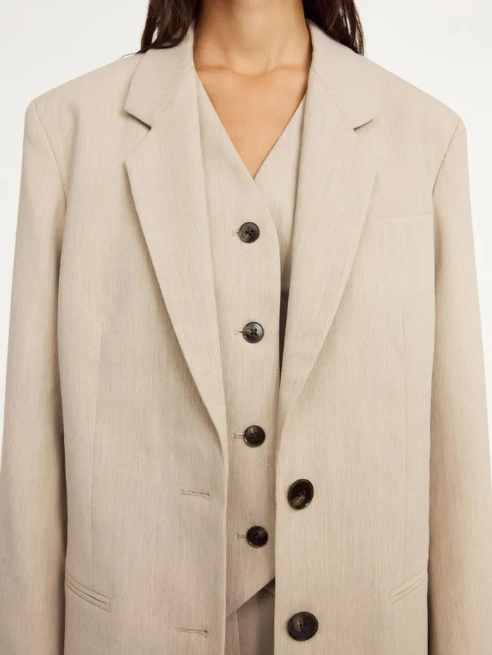 Ophie SingleBreasted Blazer Beige Melange Women By Malene Birger Blazers