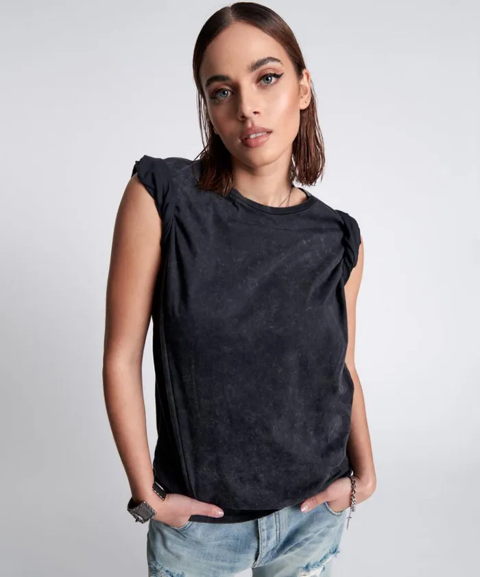 ORGANIC BAMBOO GRAFFITTI UNISEX TEE BLACK Women One Teaspoon Tees and Tanks