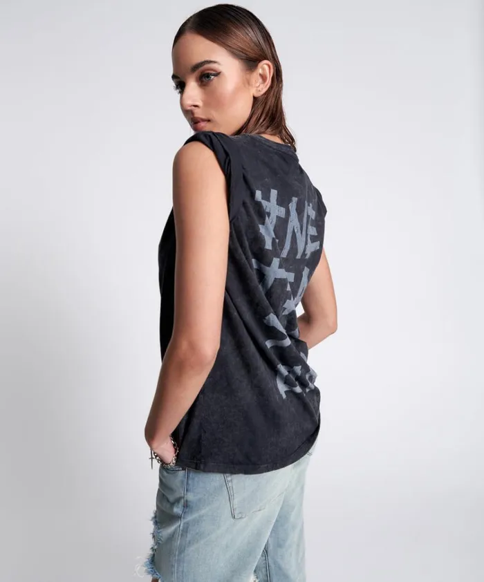 ORGANIC BAMBOO GRAFFITTI UNISEX TEE BLACK Women One Teaspoon Tees and Tanks