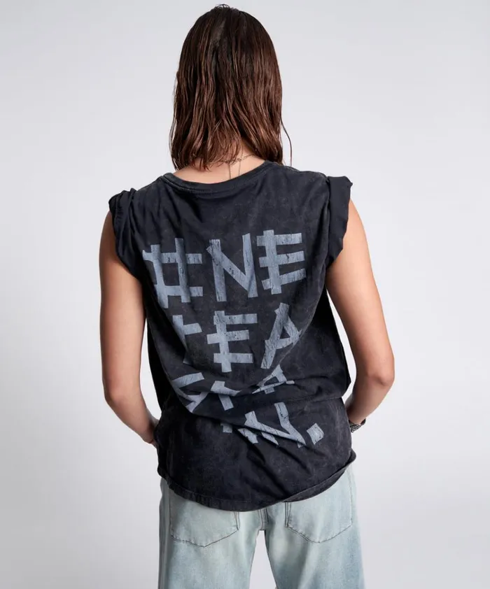 ORGANIC BAMBOO GRAFFITTI UNISEX TEE BLACK Women One Teaspoon Tees and Tanks