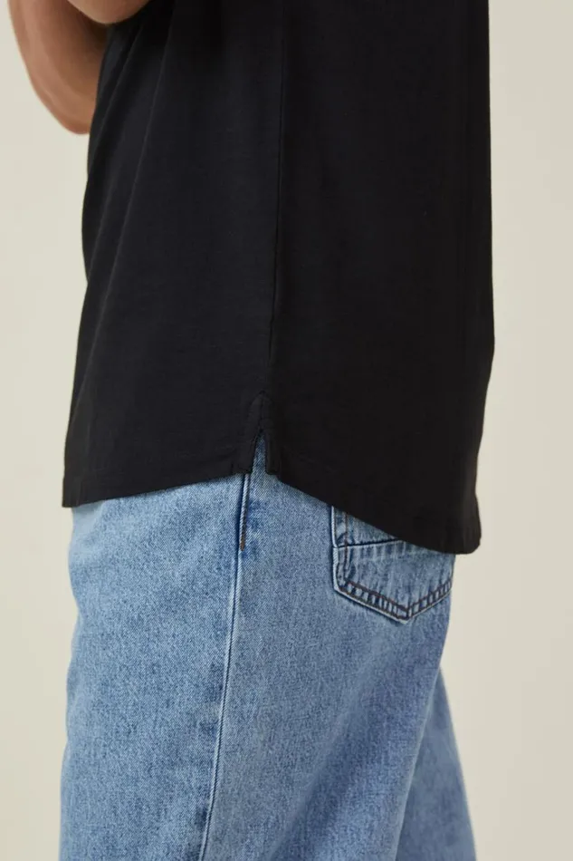 Organic Longline TShirt Black Men Cotton On Tees and Tanks Organic Longline TShirt Black Men Cotton On Tees and Tanks