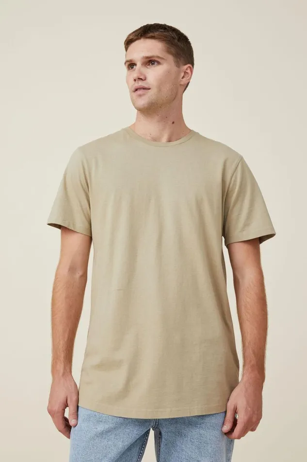 Organic Longline TShirt Gravel Stone Men Cotton On Tees and Tanks