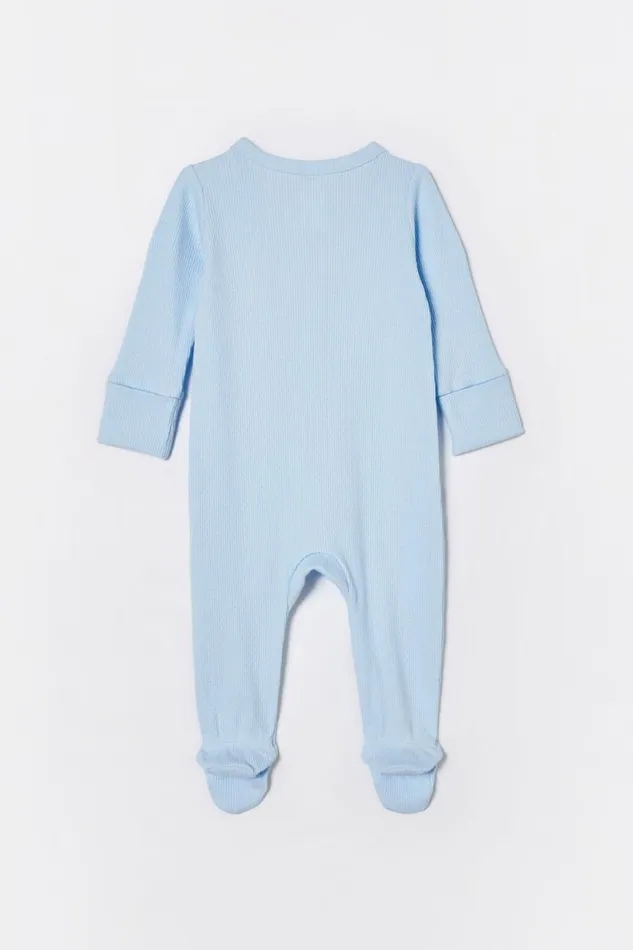 Organic Pointelle Zip All In One Romper White Water Blue Baby Cotton On Rompers and Bubbysuits Organic Pointelle Zip All In One Romper White Water Blue Baby Cotton On Rompers and Bubbysuits