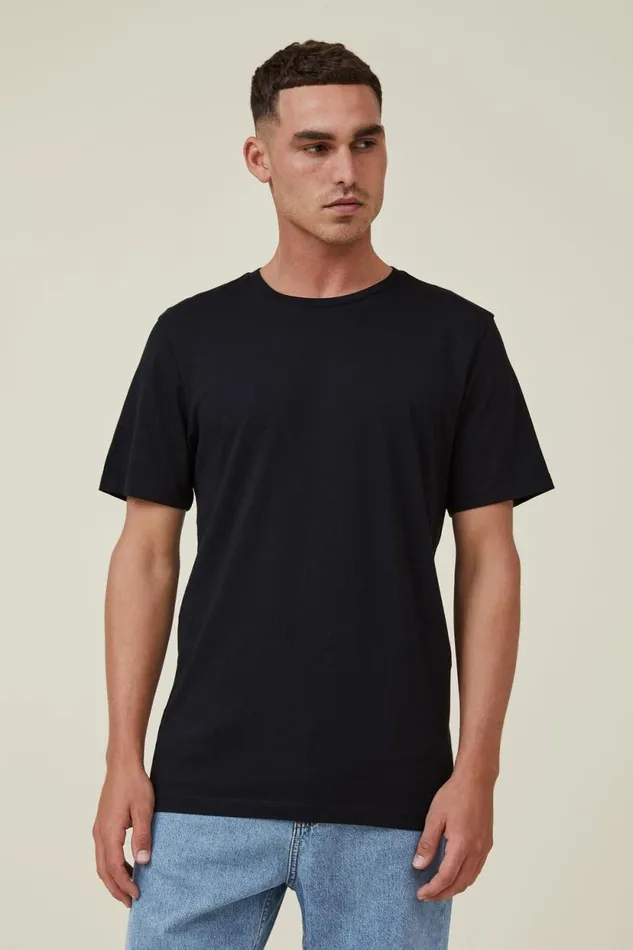 Organic Regular Fit Crew TShirt Black Men Cotton On Tees and Tanks