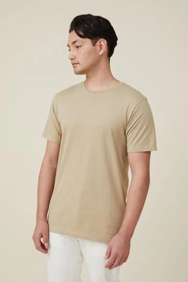 Organic Regular Fit Crew TShirt Gravel Stone Men Cotton On Tees and Tanks