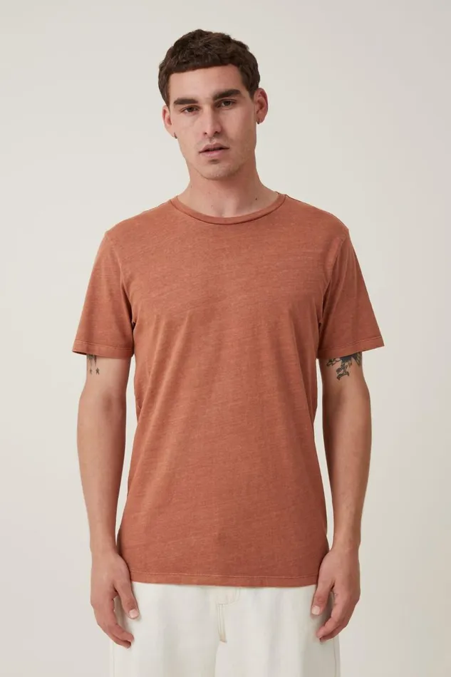 Organic Regular Fit Crew TShirt Terracotta Men Cotton On Tees and Tanks