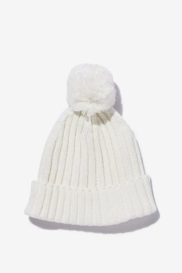 Organic Rib Knit Beanie Milk Baby Cotton On Baby Essentials