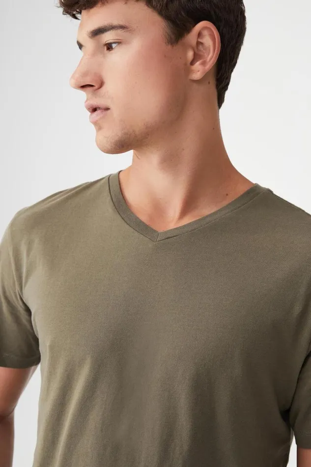 Organic VNeck TShirt Military Men Cotton On Tees and Tanks Organic VNeck TShirt Military Men Cotton On Tees and Tanks