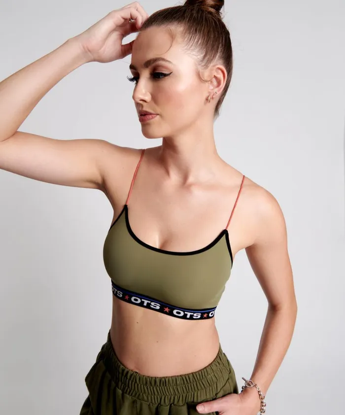 OTS KHAKI BOXER CROP BRALETTE Women One Teaspoon Intimates