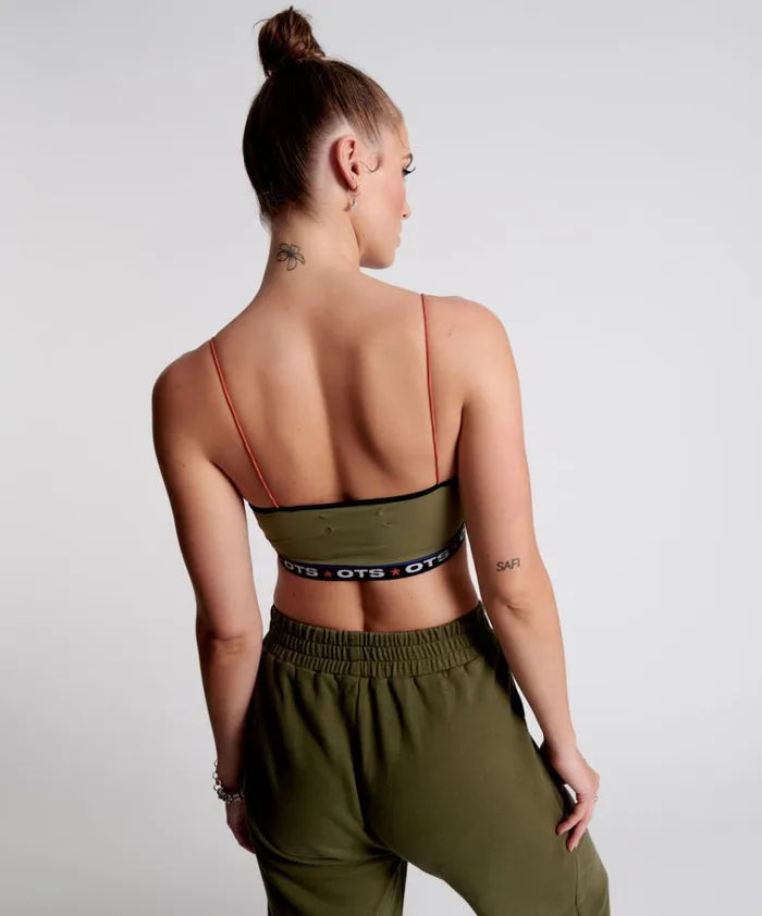 OTS KHAKI BOXER CROP BRALETTE Women One Teaspoon Intimates