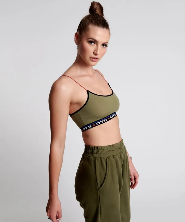 OTS KHAKI BOXER CROP BRALETTE Women One Teaspoon Intimates
