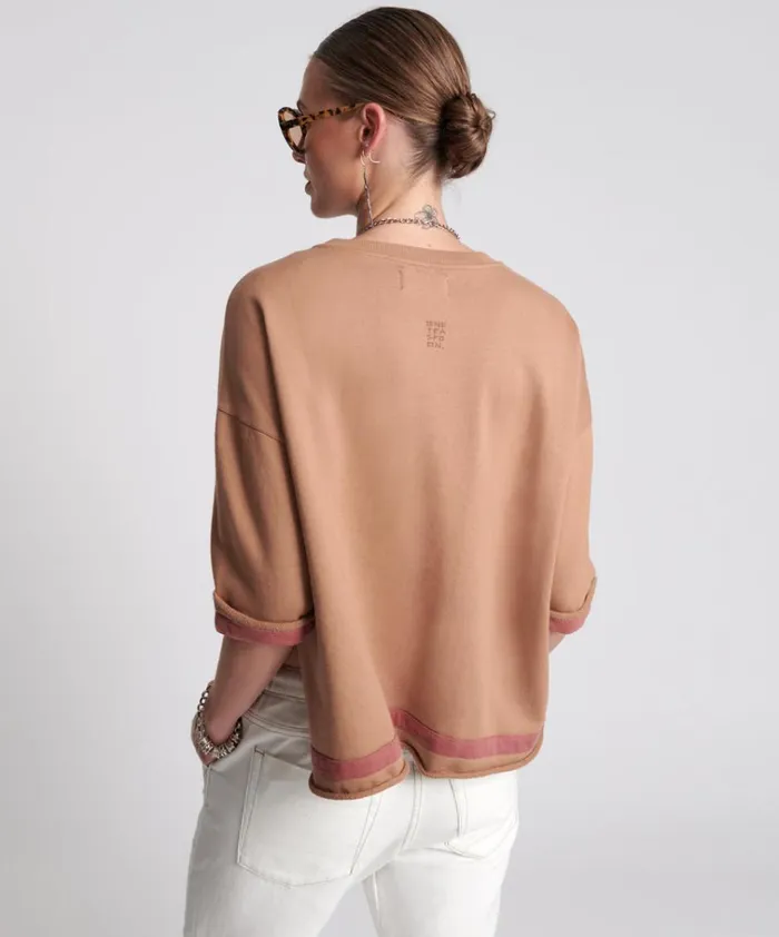 OTS SWEAT TEE BROWN Women One Teaspoon Tees and Tanks OTS SWEAT TEE BROWN Women One Teaspoon Tees and Tanks