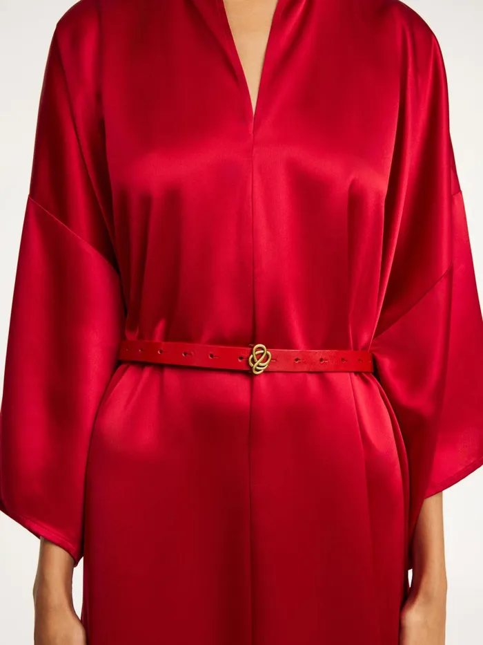 Ouma Leather Belt Dark Chilli Women By Malene Birger Belts